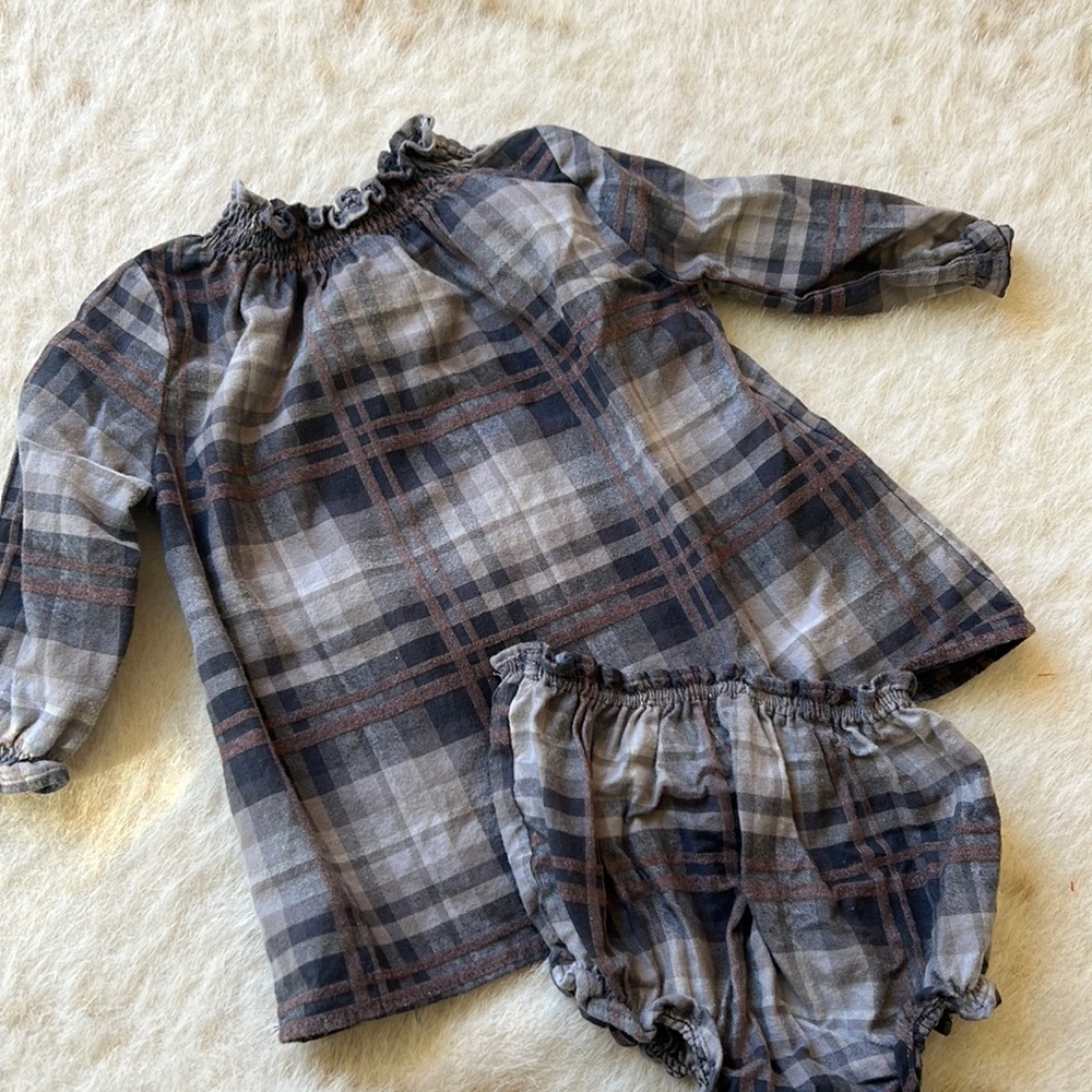 Plaid dress set